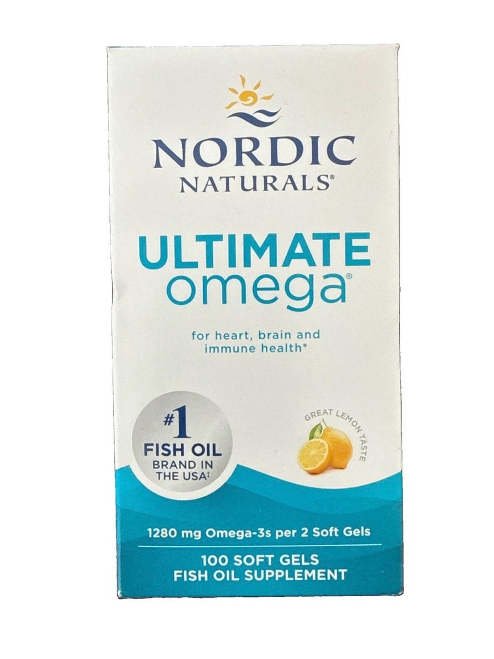 Nordic Naturals Ultimate Omega 1280mg Omega-3 Softgels, Lemon - 100 Count 05/28